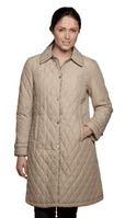 Womens Quilted Check Detail Stone Coat db107